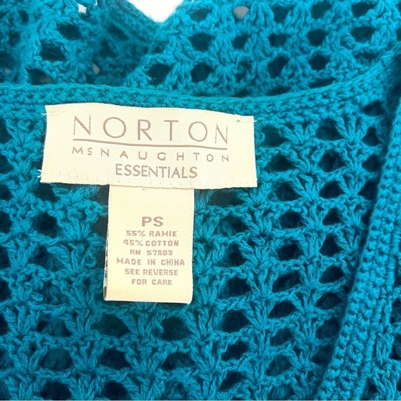 Norton McNaughton Essentials Women’s Petite Small Crochet Button Up Cardigan EUC - Picture 4 of 7